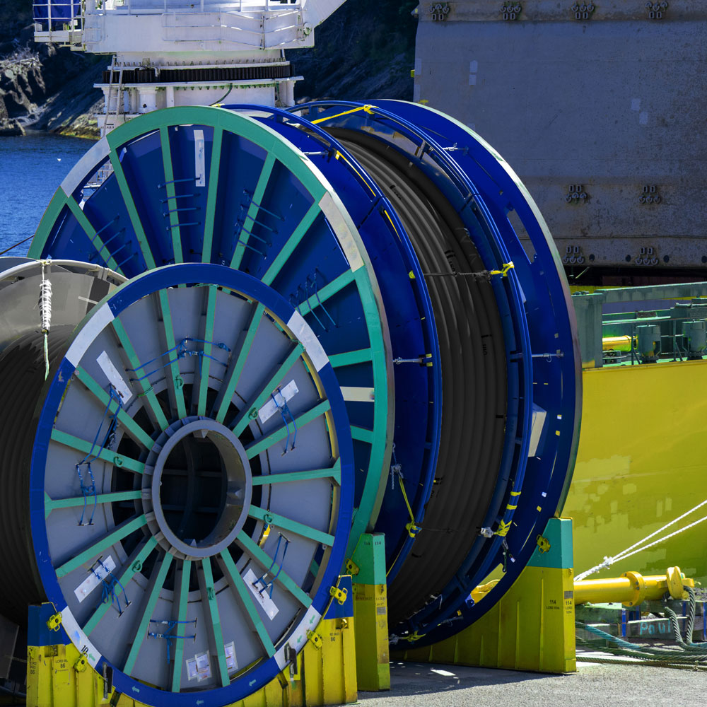 Two fiber optic cable tubes
